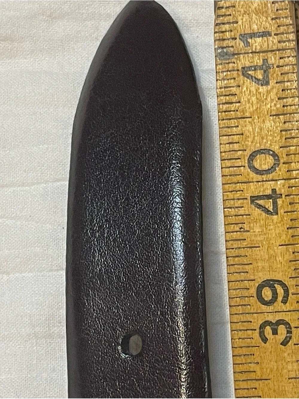 Genuine Leather Brown Dress Belt Brass Buckle Classic Business Size 38/95